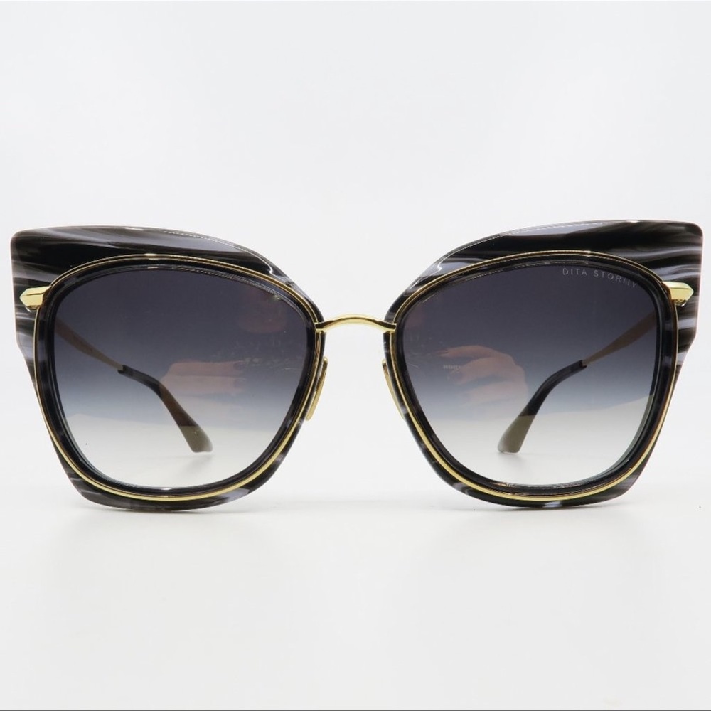 DITA Black and Gold Cat-Eye Sunglasses